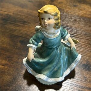 Mid 20th Century Goebel Figurine with Green and White Accents and gold stars